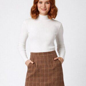 🍂 La Classe Couture Plaid Mini Skirt – Size M
